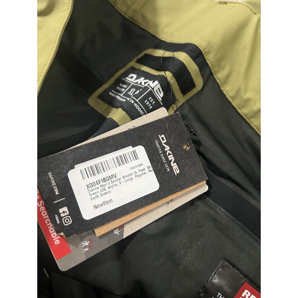 DAKINE Sender Stretch 3L Pant Mens Size XL Earth Green Drawstrings.. - Picture 5 of 10